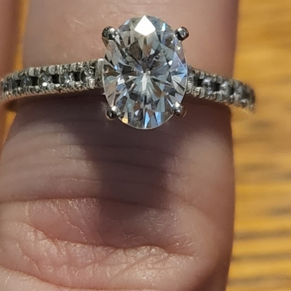 Engagement Ring-  1 3/4 Ct. Moissanite Diamond Ring In 14K White Gold